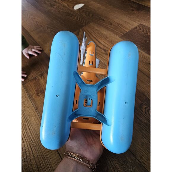 Green Toys Helicopter Blue Orange Aircraft 6” Tall Bath Water Toy - Picture 3 of 4